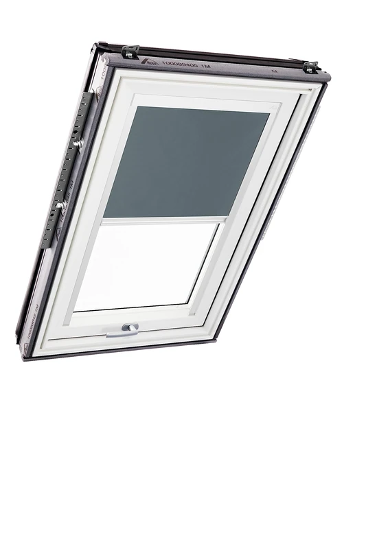 Original Roto Blackout Roller Blind ZRV Almost complete Blackout Guide Rail White For Roto Roof Windows Series Designo R6/R8, i8 and Classic 64/84 Size 054/098 | 05/09 Colour Dark Grey