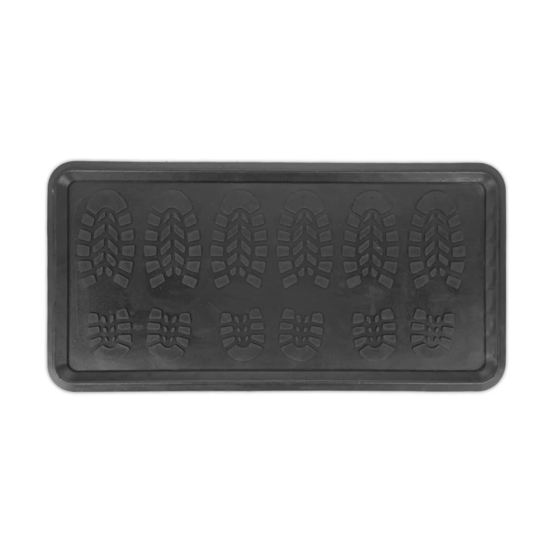 Relaxdays Drip, Rubber, Tray for Wet Shoes and Boots, High Edge, 80x40 cm, Non-Slip, Doormat, Black, 2 x 80 x 40 cm