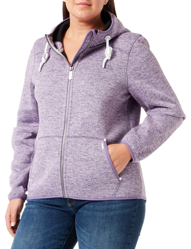 Yuka Women's Knitted Fleece Jacket, Purple (Purple Blend), XL
