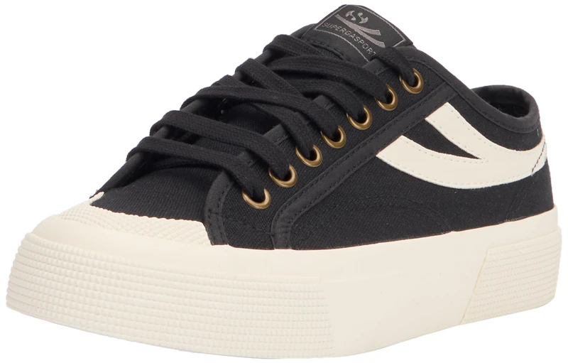 SUPERGA Men's 2730-cotu Trainers, Black White Ivory, 3 UK
