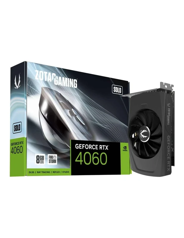 ZOTAC GAMING GeForce RTX 4060 8GB Solo DLSS 3 8GB GDDR6 128-bit 17 Gbps PCIE 4.0 Super Compact Gaming Graphics Card, ZT-D40600G-10L