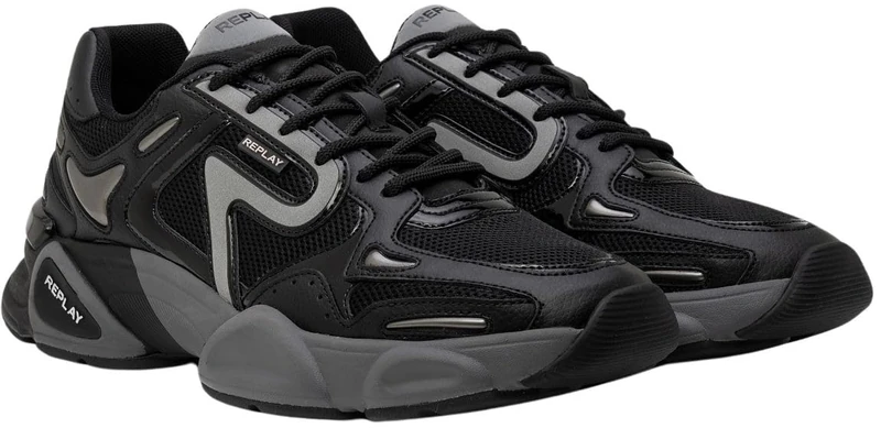 Replay Men's Destiny M Night Sneaker, 003 Black, 9.5 UK - Image 1