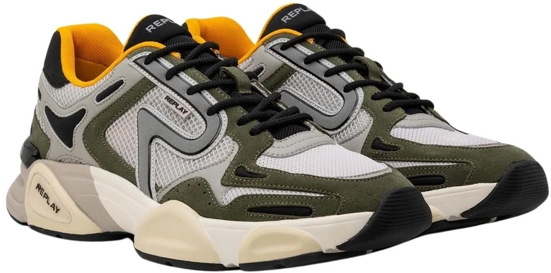 REPLAY Men's Destiny M Night 2 Trainers, 2298 MIL GRN Grey, 40 EU, 2298 Mil Grn Grey, 8 UK