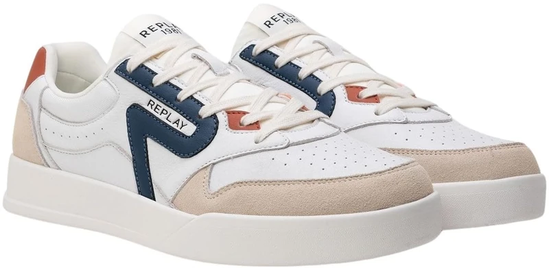 Replay Men's Oyzone Dynamic Sneaker, 121 White Lt Navy, 7.5 UK