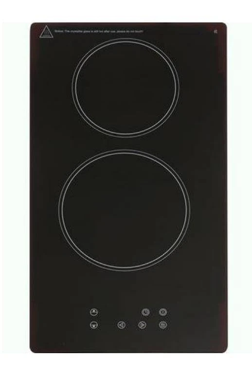 30cm Domino Electric Built-in Ceramic Hob, 2 Zones, 2 Year Guarantee, 9 power levels, Side soft touch controls, Residual heat indicators, Frameless design - CERH315BL