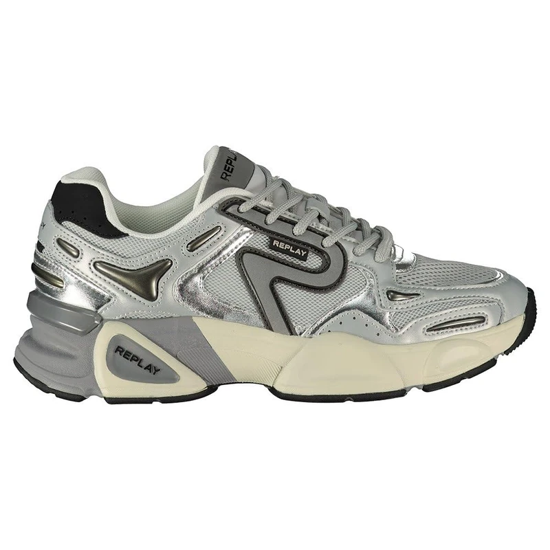 REPLAY Women's Destiny W Mix Trainers, 050 Silver, 38 EU, 050 Silver, 6 UK