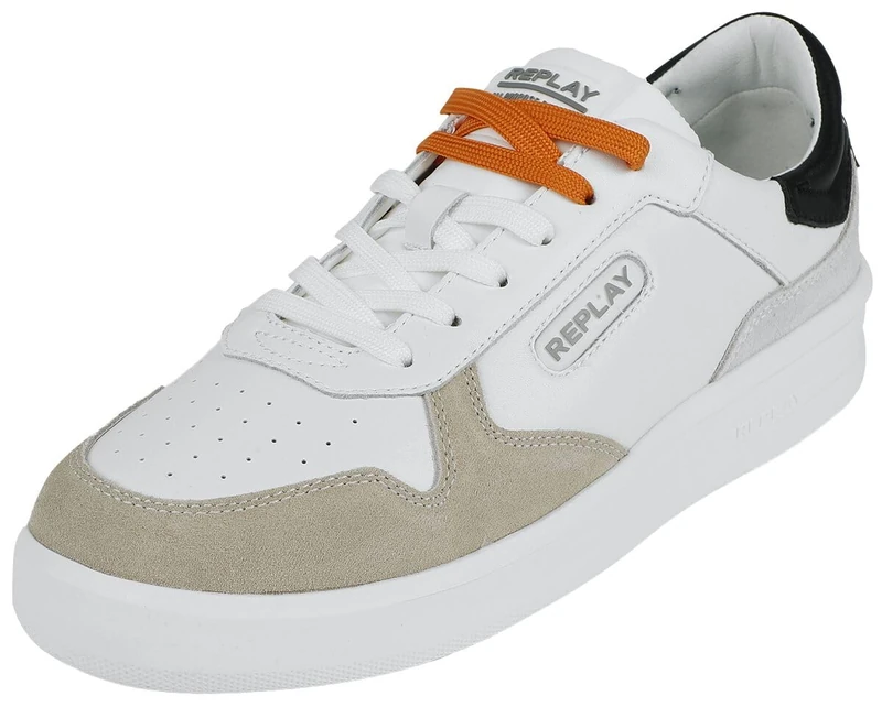 Replay Men's Univeristy M Court Mx Sneaker, 3104 Tofu, 12.5 UK - Image 1