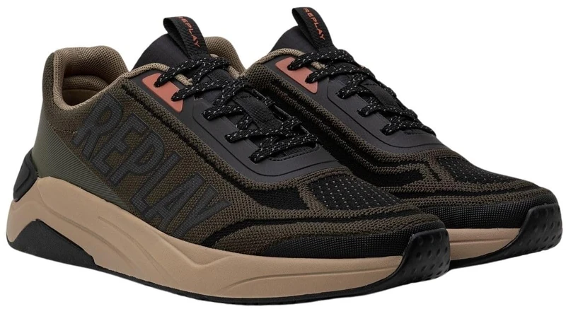 Replay Men's Tennet Walk Sneaker, 2076 Mil Green Black, 9.5 UK - Image 1