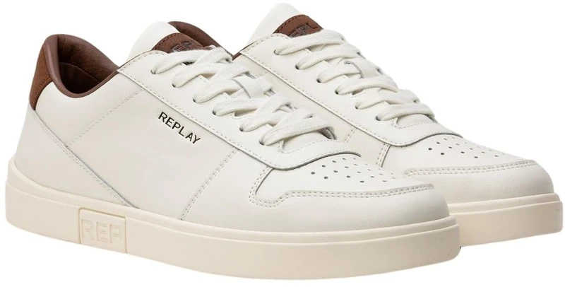 Replay Men's Polys Court 3 Sneaker, 3235 Tofu Cuoio, 11.5 UK