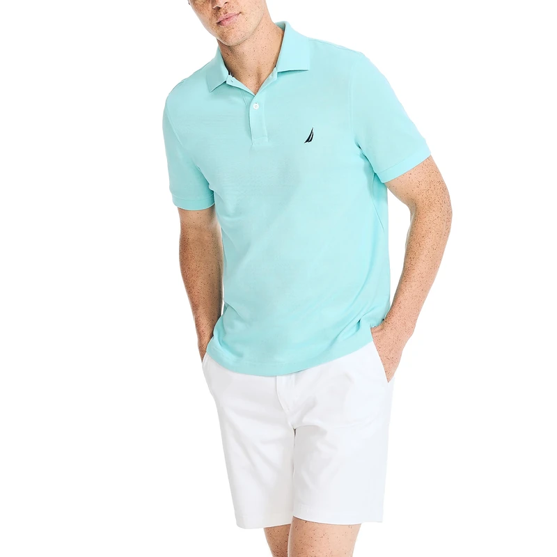 Nautica Men's Sustainably Crafted Deck Polo, Angel Blue, XL