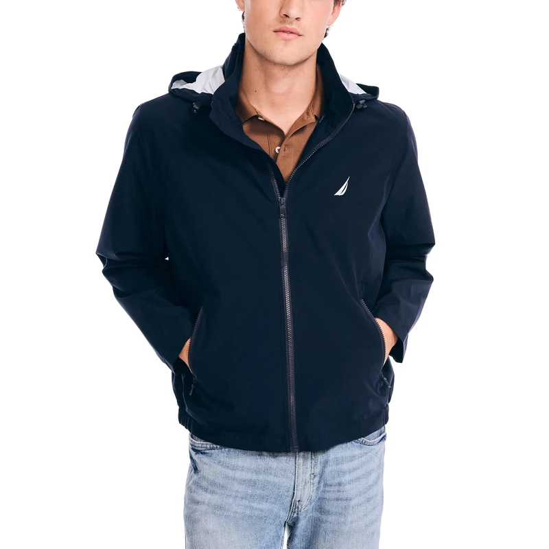 Nautica Men's Rainbreaker Bomber Jacket, Navy, M - Image 1
