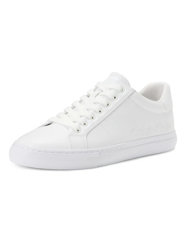 Calvin Klein Women's Camzy Sneaker, White 140, 7.5 UK