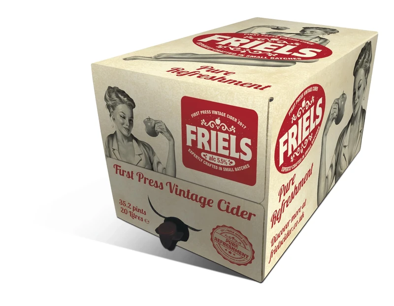 Friels Vintage Cider- 5.5% ABV, Premium International Award Winning, Vegan, Gluten Free, No Artificial Sweeteners, Colourings & Flavourings 20L Box with Dispenser