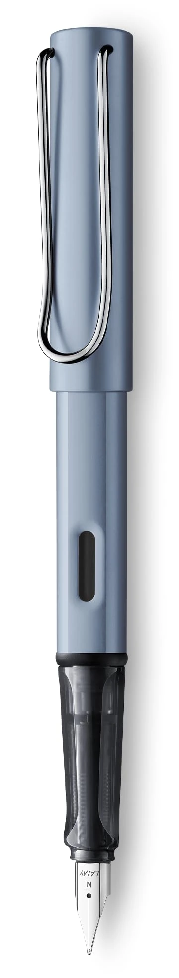 Lamy AL-star Fountain Pen - Elegant Design Cool Pens, Best Pens For Smooth Writing, Light Aluminum - Azure Medium Point Pen