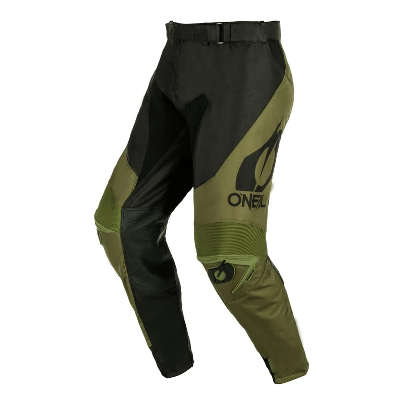 O'NEAL | Motocross Pants | Enduro Motorcycle | Durable Denier Fabrics, Leather Heat Protection on Both Inner Knees | Pants Mayhem Hexx V.24 | Adult | Black Green | Size 28