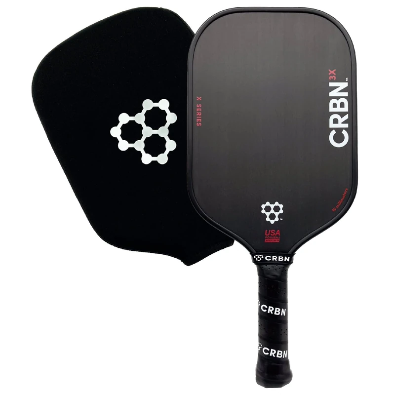 CRBN 3X Power Series Pickleball Paddle - Carbon Fiber Pickleball Paddle with Reinforced Edges for Expanded Sweet Spot, 16mm
