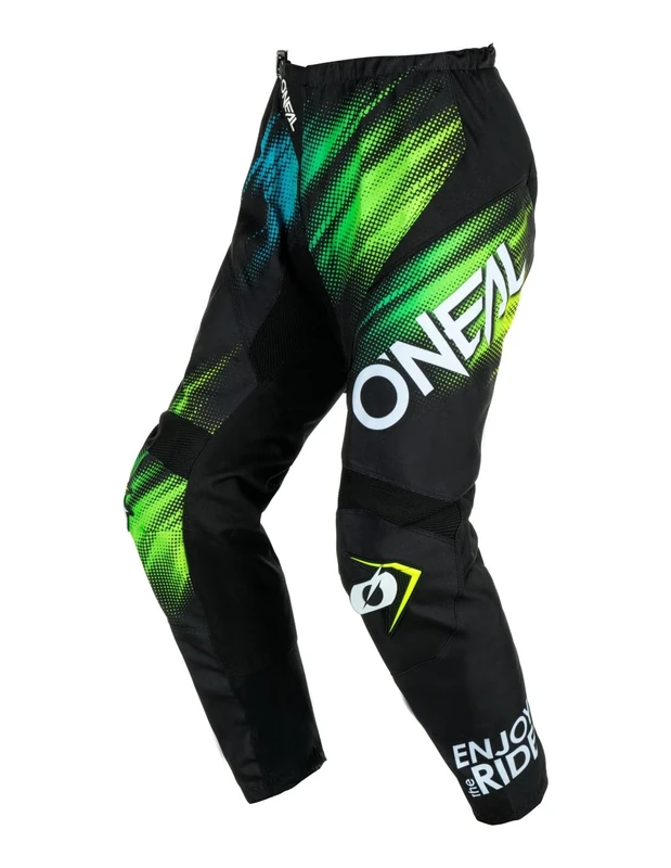 O'NEAL | Motocross Pants | Enduro MX | Maximum Freedom of Movement, Lightweight, Breathable and Durable Design | Pants Element Voltage V.24 | Adult | Black Green | Size 30
