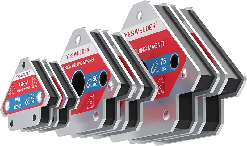 YESWELDER 25LB & 50LB & 75LB Welding Magnet 6 Pieces of Magnetic Welding Holder 25 LBs/50 LBs/75 LBs Holding Power Welding Accessories