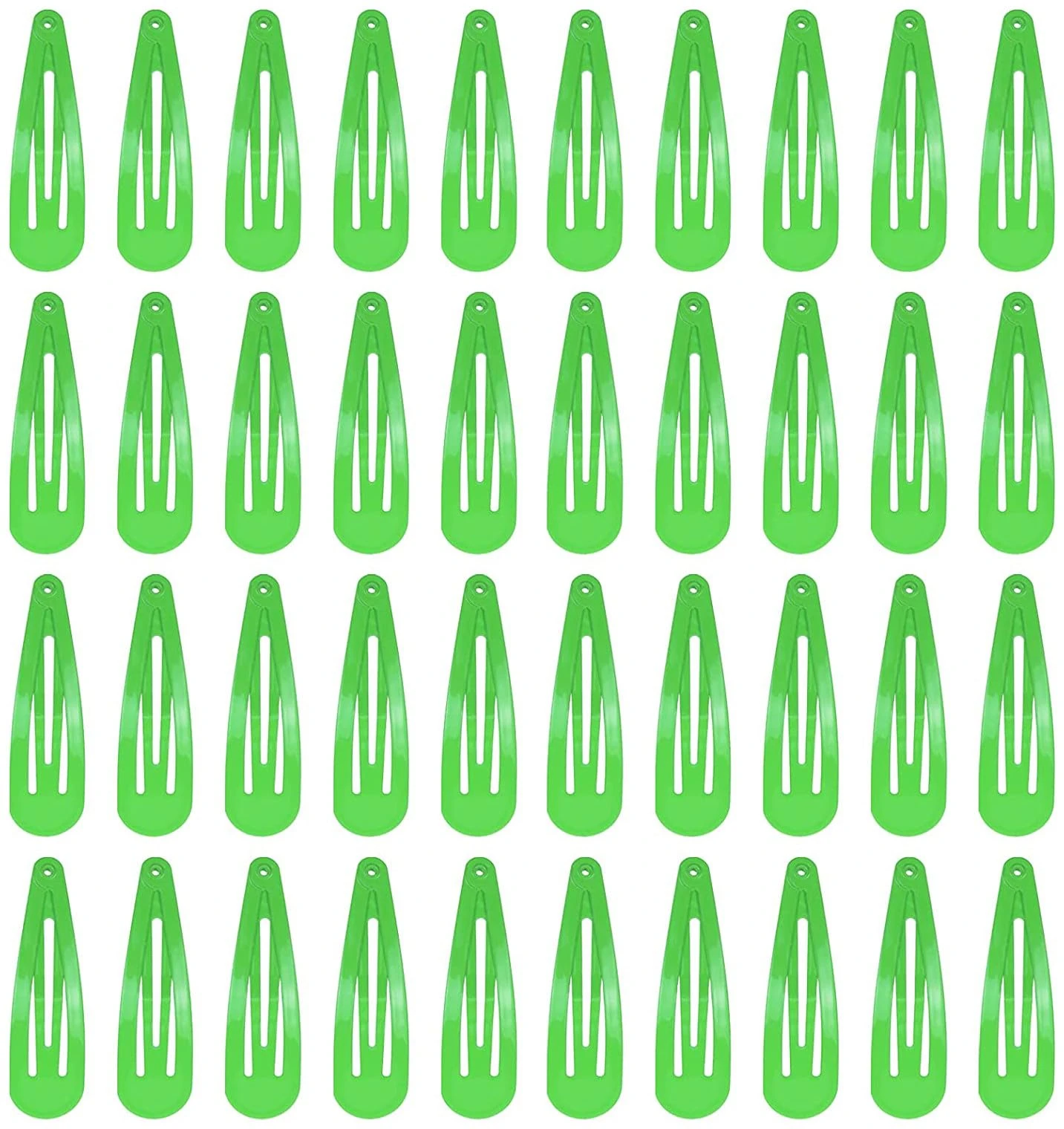 DAZISEN 40 Pack Hair Clips For Girls Metal Snap Kids Barrettes Women'S Hair Accessories，Colorful Candy Lovely Simple Hairstyle Clips，Green