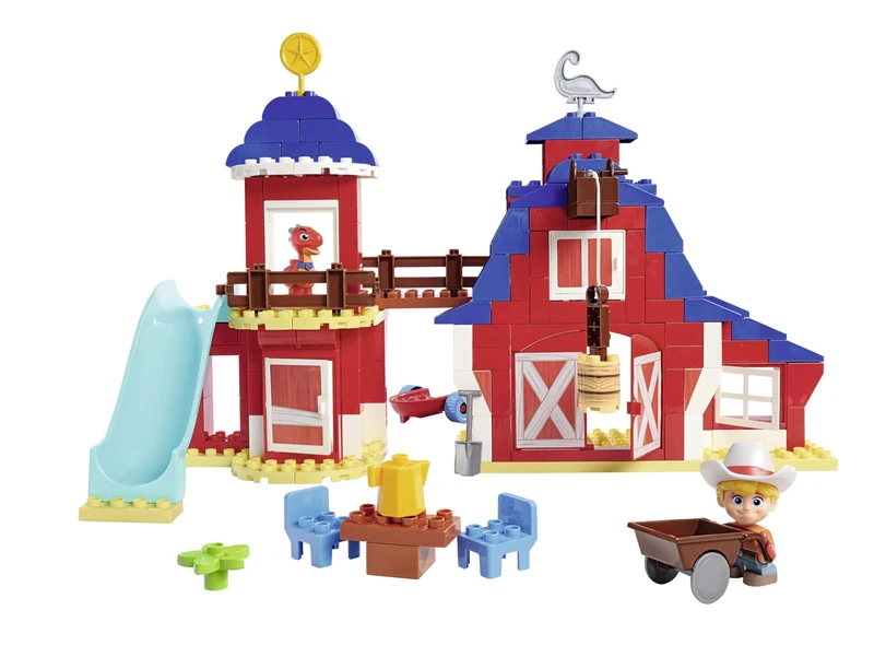 Big-Bloxx - Dino Ranch Clubhouse - XXL Playset (168 Building Blocks) for Large Club House with Multiple Levels, Toy Figure Jon, Dino Figure Flash and Accessories, for Children from 18 Months to 5 - Image 1