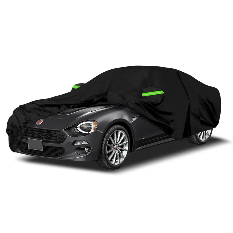 Waterproof Car Cover Replace for 2016-2022 Fiat 124 Spider, 210T &Cotton Liner All Weather Car Cover with Zipper Door for Snow Rain Dust Hail Protection