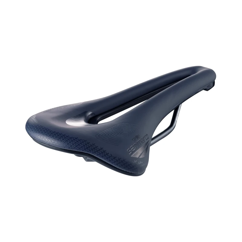 Selle San Marco SHORTFIT 2.0 Supercomfort Racing - Gravel and Bikepacking Bicycle Saddle, Lightweight and Comfortable, with Anatomical Hole and Extra Gel Layer, Durable Steel Frame - Size L3, Blue