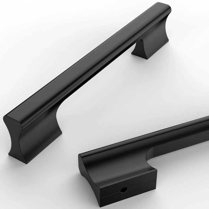 Asidrama 10 Pack 5 Inch(128mm) Matte Black Kitchen Cabinet Handles, Cabinet Pulls Kitchen Cabinet Hardware Cupboard Handles Drawer Pulls