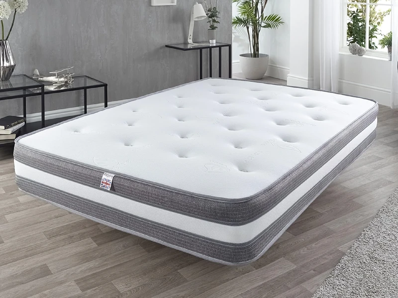 Aspire Beds 25cms Deep Cashmere Wool & Air Conditioned Aspire-Cool Touch Tufted Breathable Mattress 1000 Pocket Spring, Small Double (4ft x 6ft3)