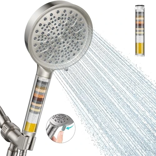 Cobbe Filtered Shower Head, 6 Spray Modes (Chrome)