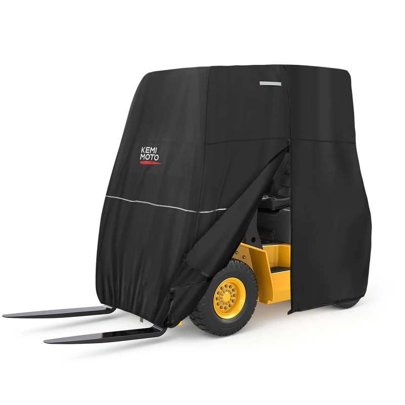 KEMIMOTO Forklift Cover, Side Zippered Easy to Get Items Hatch Heavy Duty 420D Oxford Compatible with Forklifts Up to 8000Lb Water-Resistance Fork Truck104.3"L*49.2"W"*80.3"H Outdoor Industrial Truck