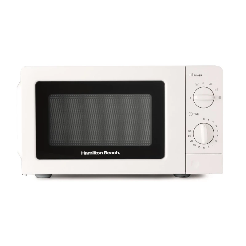 Hamilton Beach Microwave, 20L, 700W, Standard, Manual Controls, 6 Power Levels, Speedy Defrost, 30-Min Timer, Compact Design for Small Kitchens, White - HB70T20W - Image 1