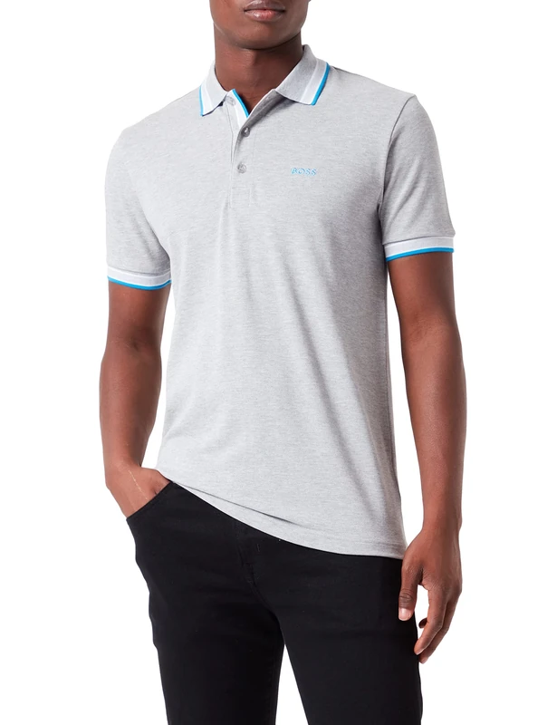 BOSS Mens Paddy Contrast-Logo Paddy Polo Shirt in Cotton piqué