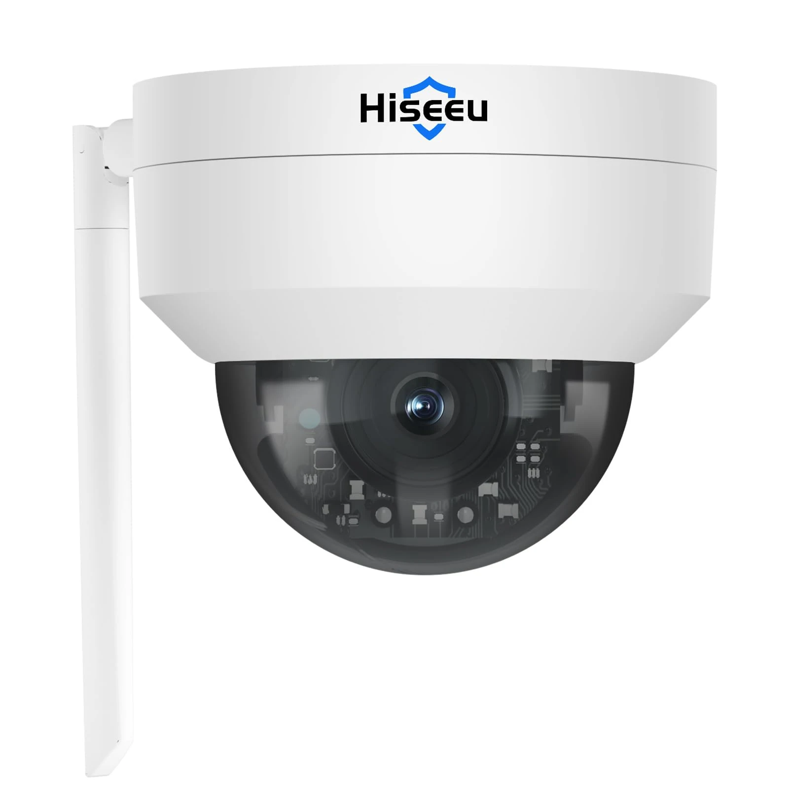 Hiseeu 5MP Security Camera Outdoor, 360°PT Dome Camera with HD Night Vision,Wireless WiFi CCTV Home Security with Instant App Alarm,2-Way Audio,Work CCTV System
