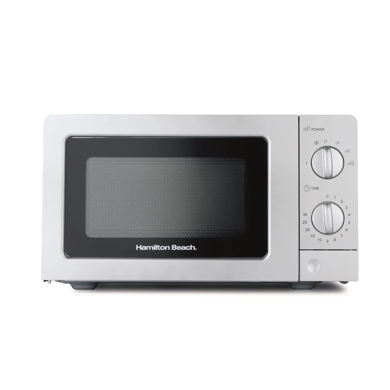 Hamilton Beach Microwave, 20L, 700W, Standard, Manual Controls, 6 Power Levels, Speedy Defrost, 30-Min Timer, Compact Design for Small Kitchens, Silver - HB70T20S