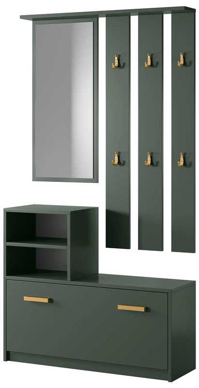 Selsey Entryway Furniture, Melamine, Bottle Green, 160 cm