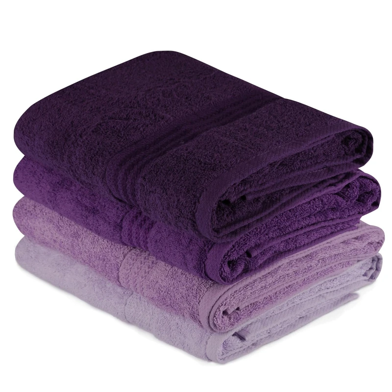 WELL HOME MOBILIARIO & DECORACIÓN Bath Towel Set (4 Piece) Light Lilac, Purple, Dark Purple