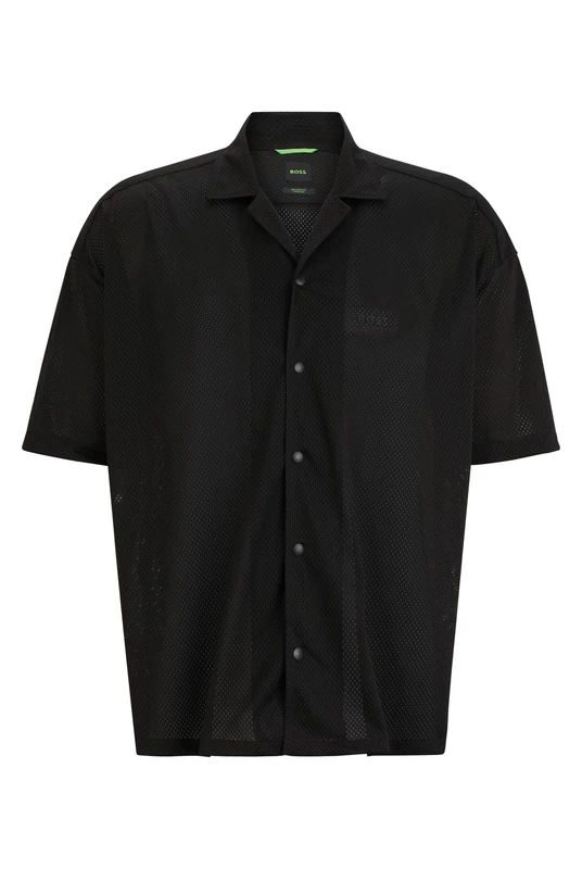 BOSS Mens B Balbero Relaxed-fit Shirt in Jersey mesh