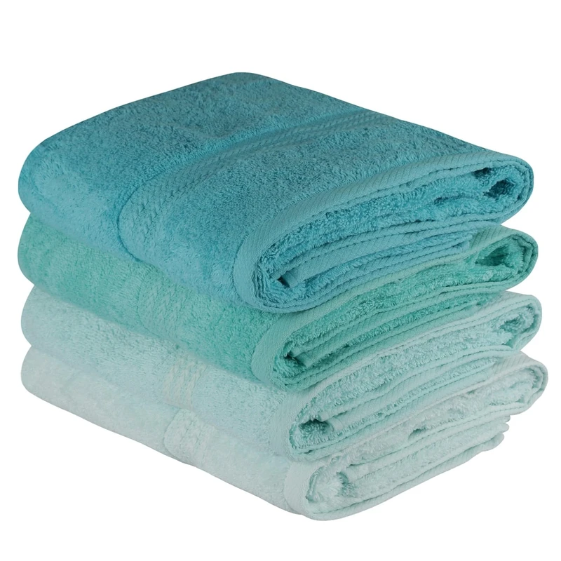 Well Home Bath Towel Set (4 Piece) Light Green and Mint Green