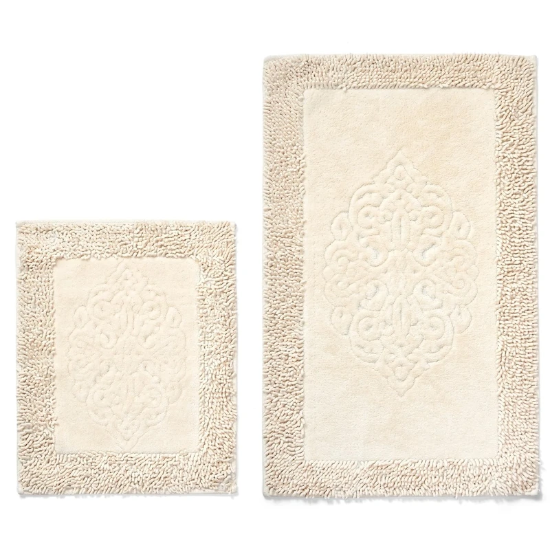 WELL HOME MOBILIARIO & DECORACIÓN Bath Mat Set (2 Pieces) Cream