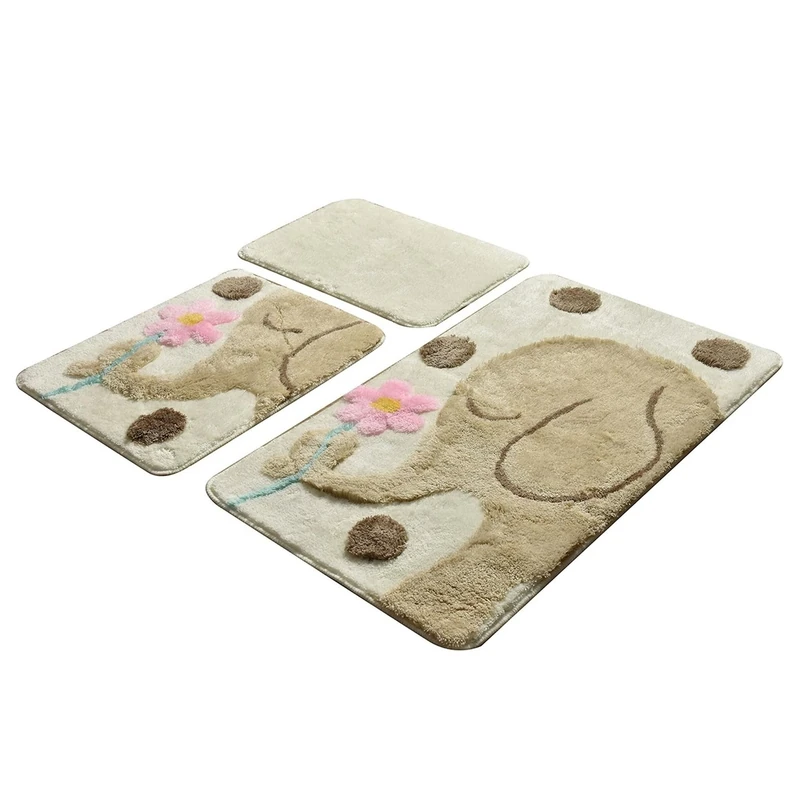 WELL HOME MOBILIARIO & DECORACIÓN Setmat Set (3 Pieces) Light Brown Elephant