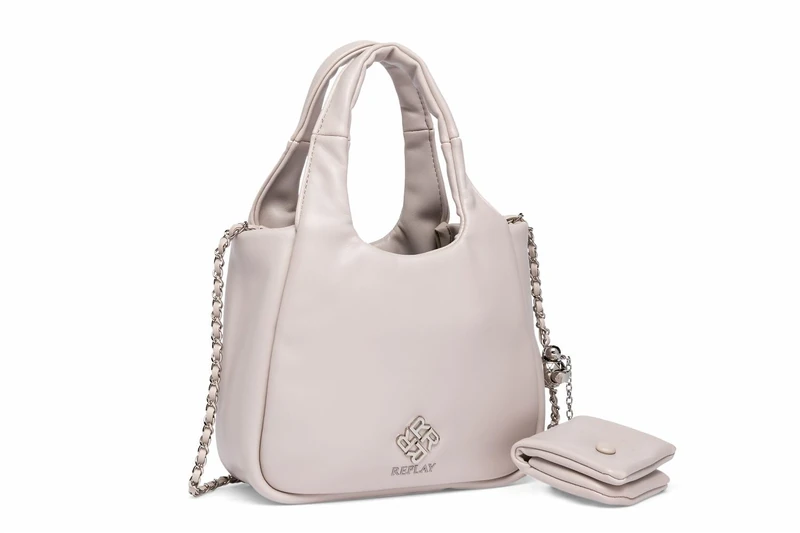 Replay women's shoulder bag with chain detail, gray (Lt Gray 020), one size