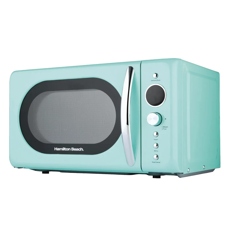 Hamilton Beach Microwave, 20L, 700W, Retro, Digital LED Display, 8 Pre-set Programs, Express Cooking, Weight Defrost, 60 Min Timer, Child Lock, Compact Design, Mint - HB70H20M