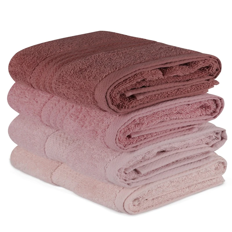 WELL HOME MOBILIARIO & DECORACIÓN Hand Towel Set (4 Piece) Light Pink, Powder, Pale Pink and Cream