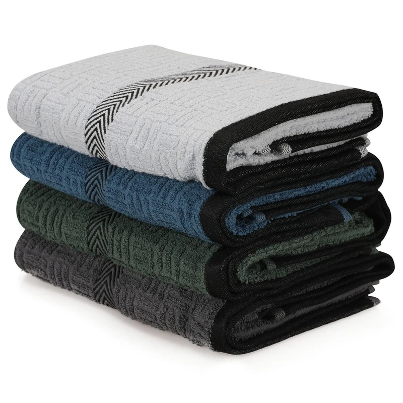 WELL HOME MOBILIARIO & DECORACIÓN Hand Towel Set (4 Pieces) Blue, Dark Blue, Green, Anthracite
