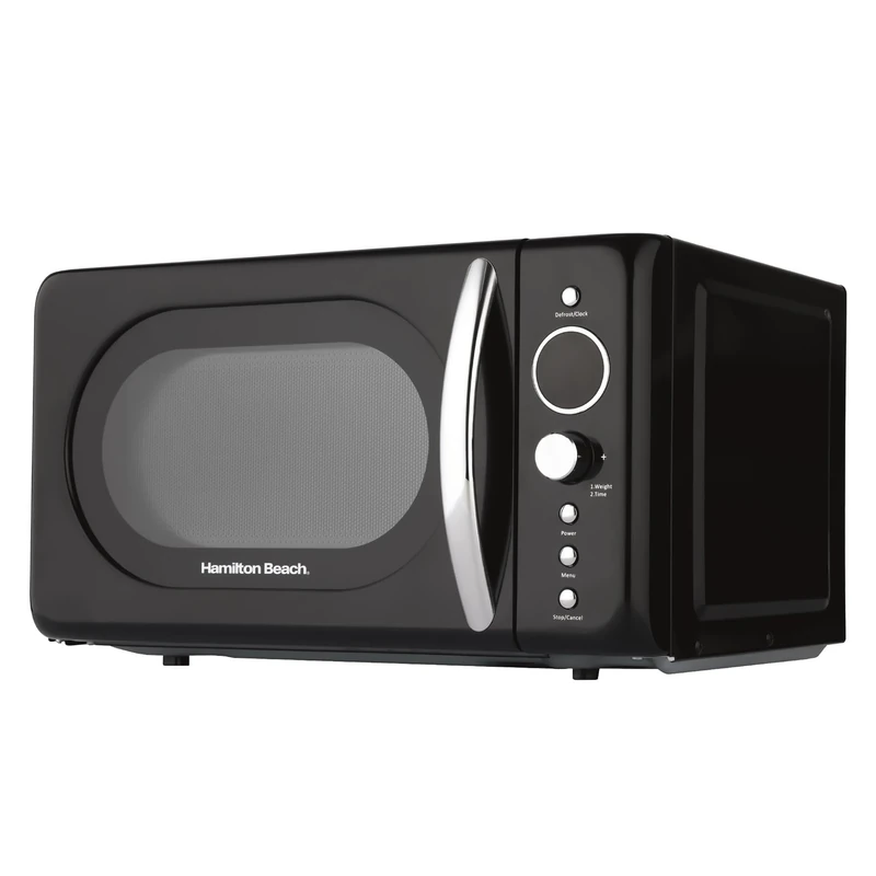 Hamilton Beach Microwave, 20L, 700W, Retro, Digital LED Display, 8 Pre-set Programs, Express Cooking, Weight Defrost, 60 Min Timer, Child Lock, Compact Design, Black - HB70H20B
