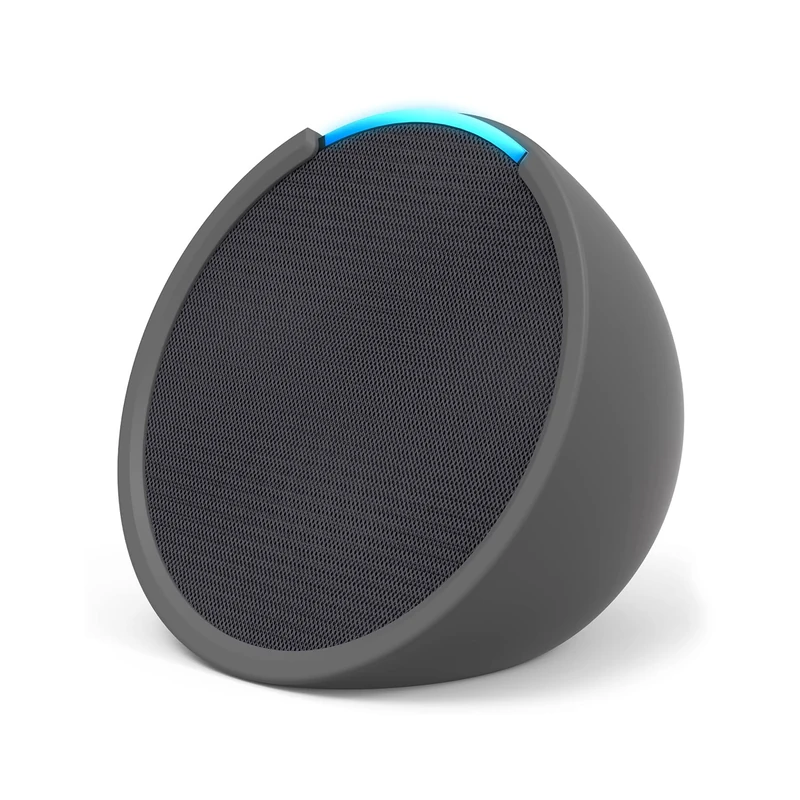 Echo Pop | Full sound compact Wi-Fi and Bluetooth smart speaker with Alexa | Charcoal and a Made For Amazon Sleeve for Echo Pop (2023 release), Grey - Image 1