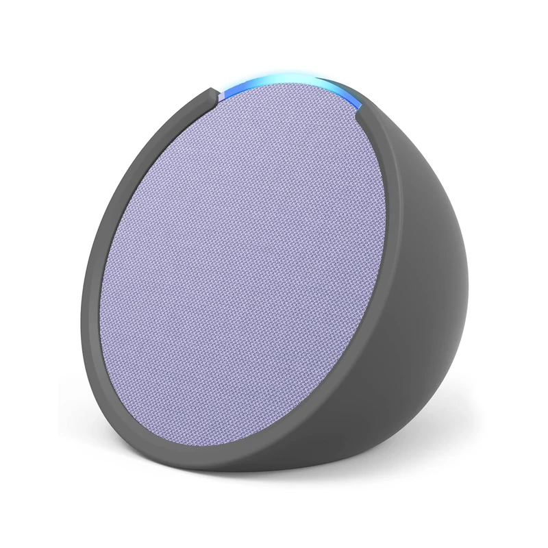 Echo Pop | Full sound compact Wi-Fi and Bluetooth smart speaker with Alexa | Lavender Bloom and a Made For Amazon Sleeve for Echo Pop (2023 release), Grey