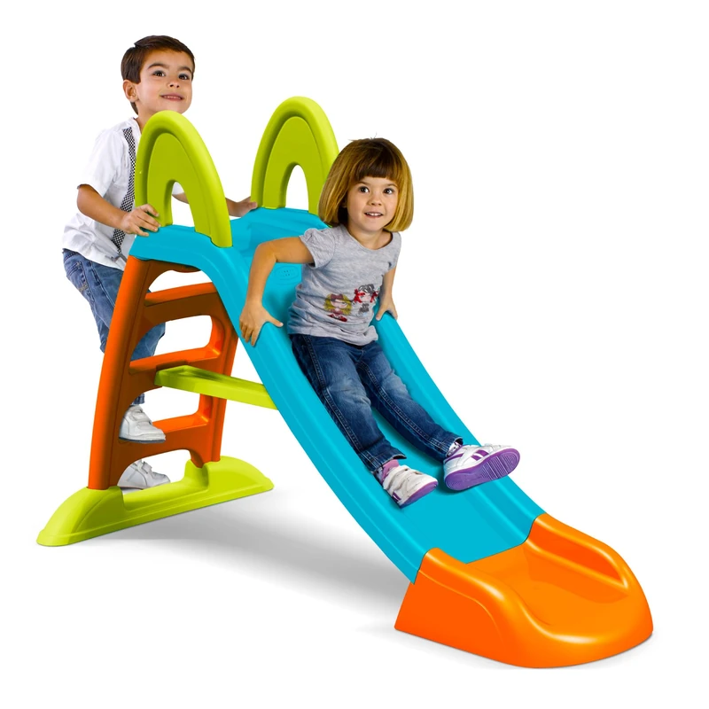 FEBER - Slide Plus Water Slide, with Hose Hole, Non-Slip Stairs, Resistance and Easy Assembly, for Children 2 to 7 Years, Famosa (FEL08000)