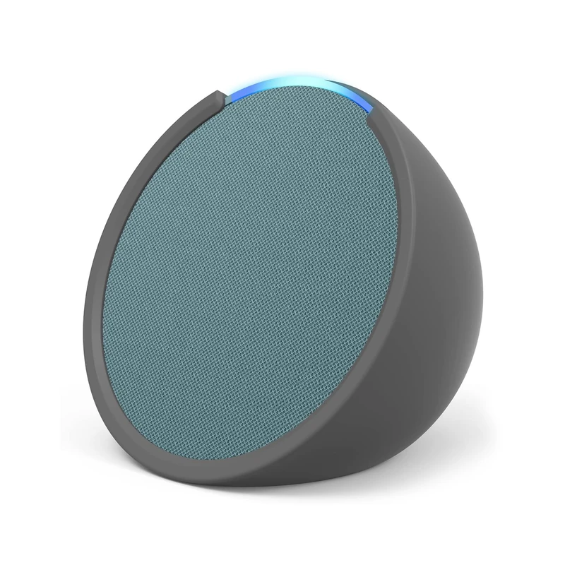 Echo Pop | Full sound compact Wi-Fi and Bluetooth smart speaker with Alexa | Midnight Teal and a Made For Amazon Sleeve for Echo Pop (2023 release), Grey