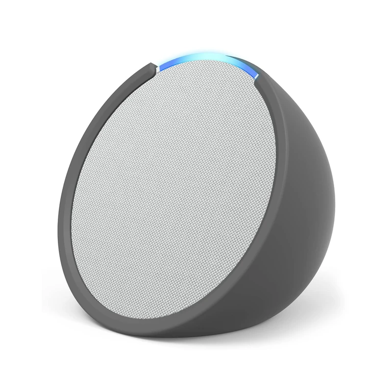 Echo Pop | Full sound compact Wi-Fi and Bluetooth smart speaker with Alexa | Glacier White and a Made For Amazon Sleeve for Echo Pop (2023 release), Grey